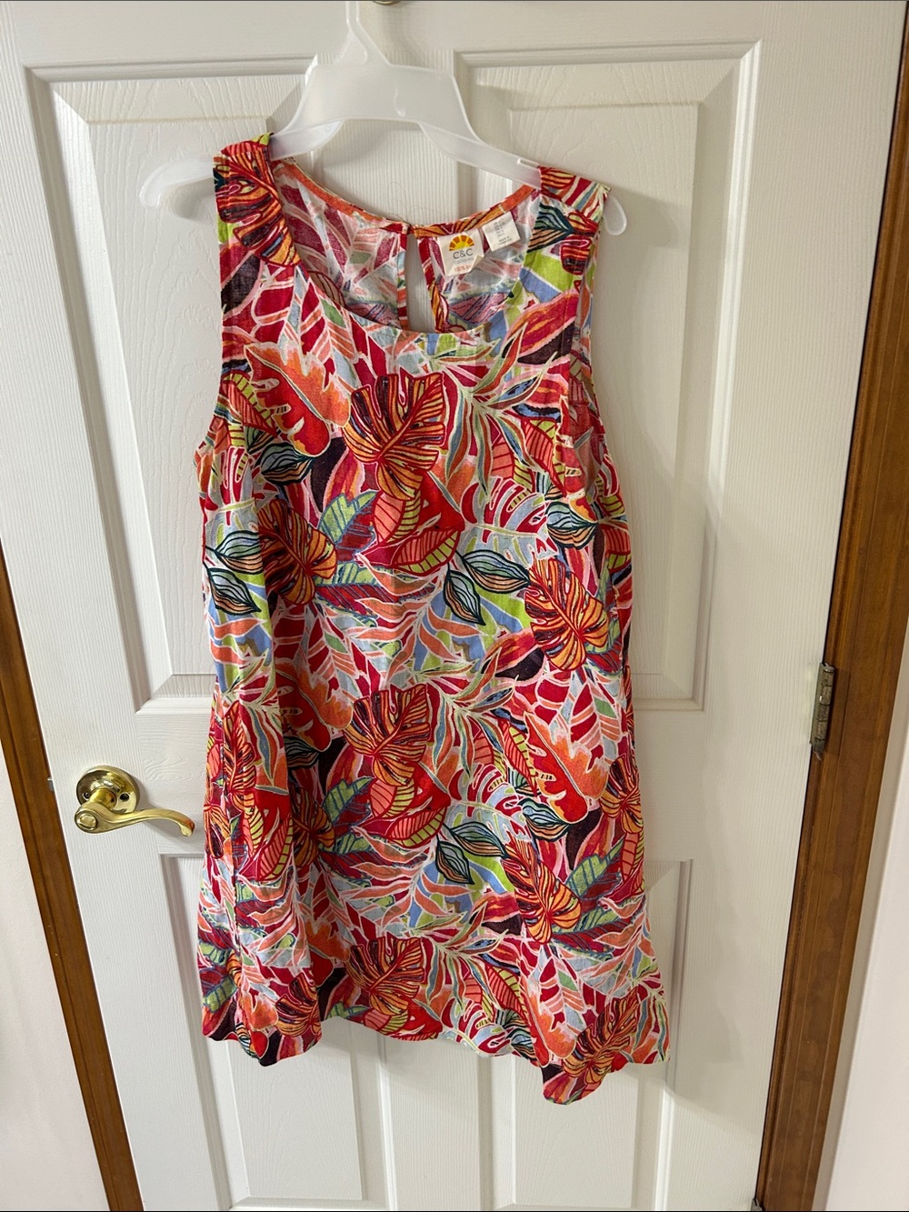 C&C California Multicolor Tropical Leaf Tank dress